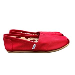 Toms Red Canvas Flats